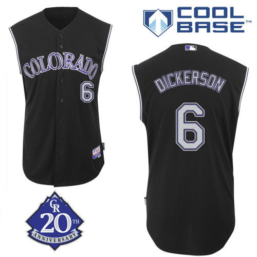 Corey Dickerson #6 MLB Jersey-Colorado Rockies Men's Authentic Alternate 2 Black Baseball Jersey